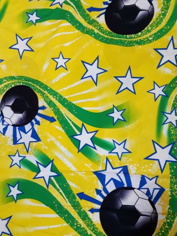 Tecido da Copa Brasil Tac-Tel 100% Poliéster Estampado Futebol