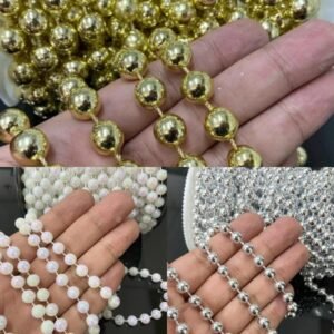 1 METRO Pérola Cordão em Corrente Corda Prata Dourado Ouro Branco
