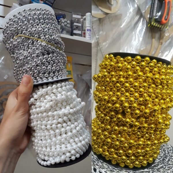 1 METRO Pérola Cordão em Corrente Corda Prata Dourado Ouro Branco - Image 3